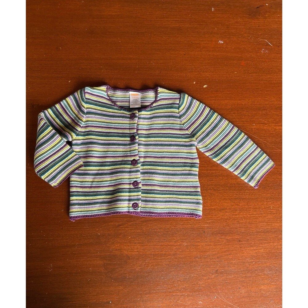 GYMBOREE Striped Button-Up Cardigan Sweater for Girls 100% cotton